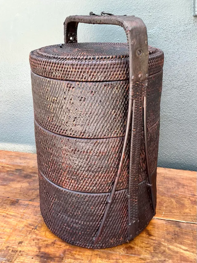 Vintage Asian Woven Rattan Wedding Basket — additional photo 5