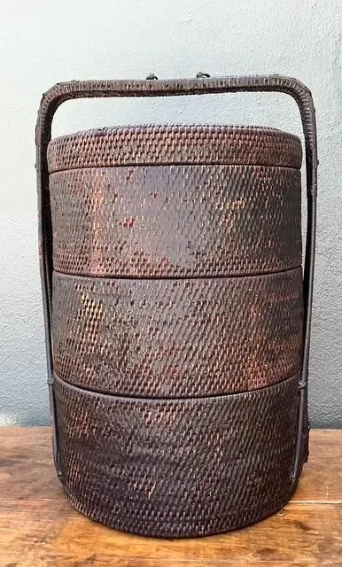 Vintage Asian Woven Rattan Wedding Basket — additional photo 6