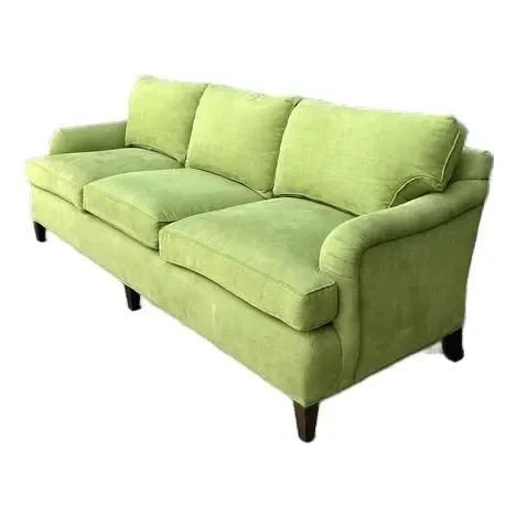 Vintage Baker Chartreuse Roll Arm Sofa