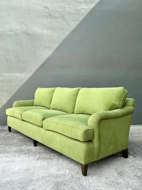 Vintage Baker Chartreuse Roll Arm Sofa — additional photo 3