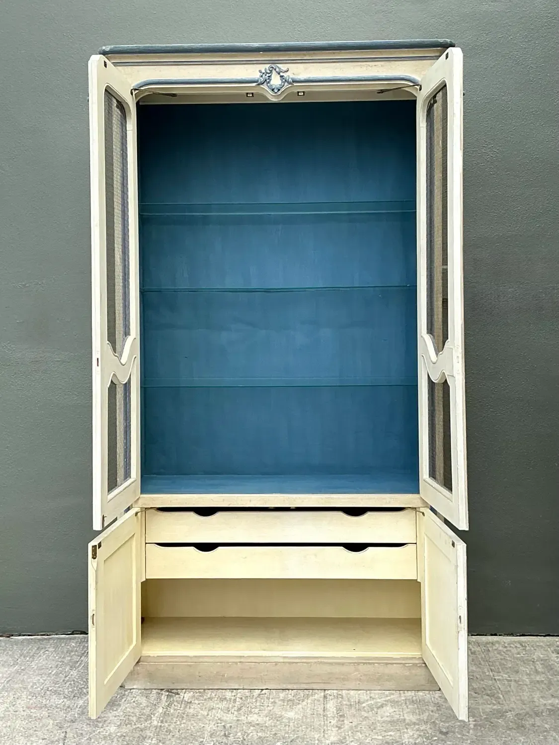 Vintage Baker French Provincial Wire Front Armoire — additional photo 7