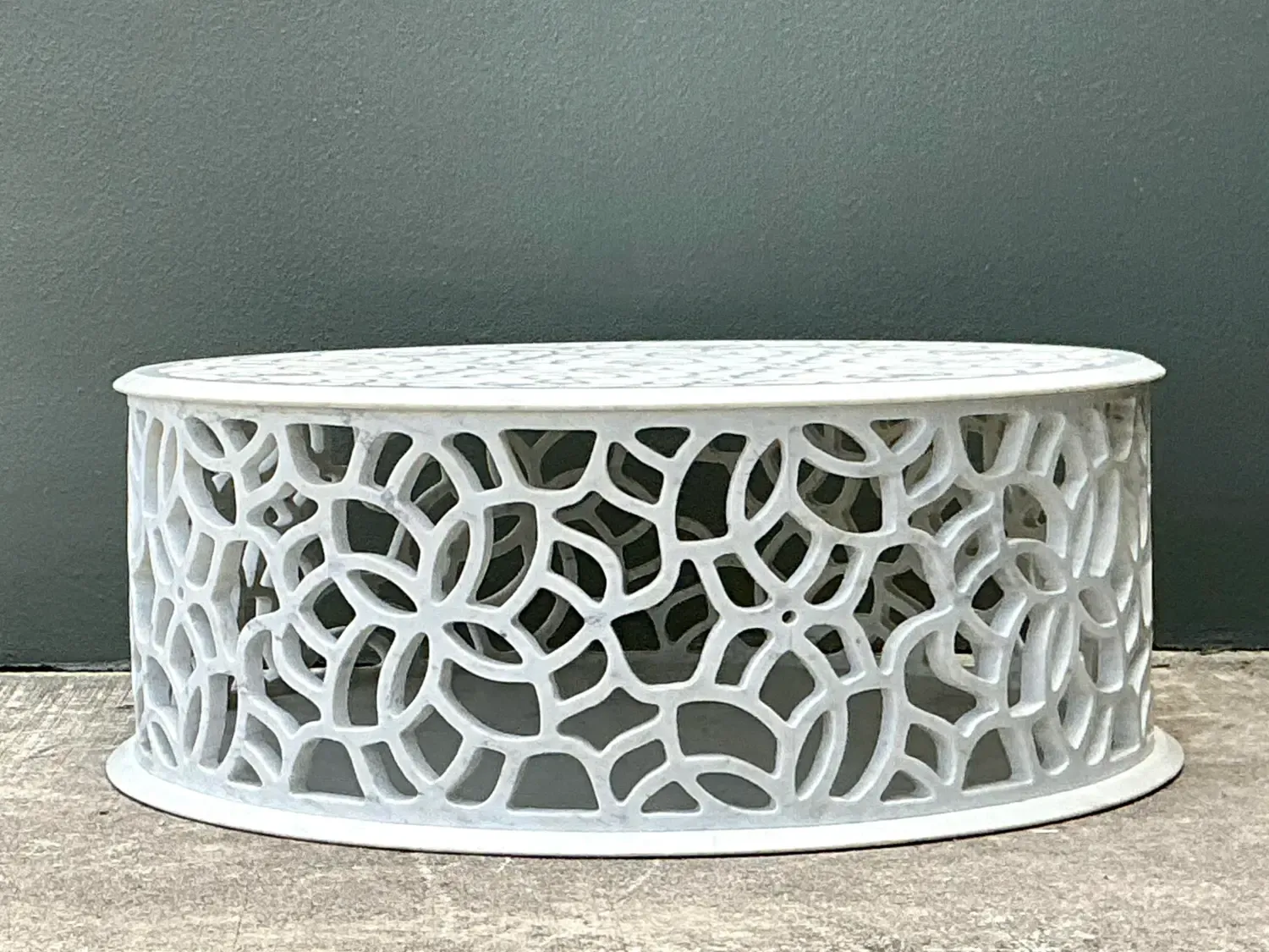 Vintage Baker Pierced Bangle Stone Coffee Table — additional photo 4