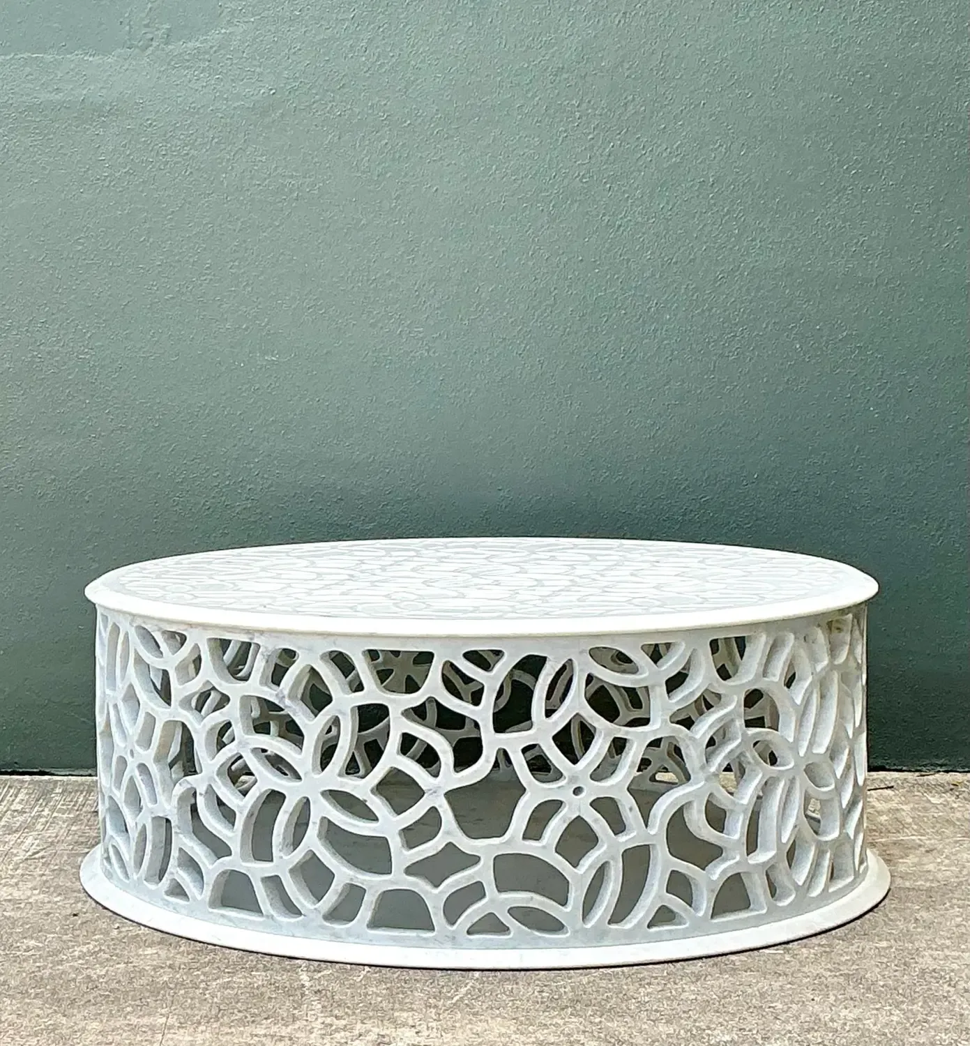 Vintage Baker Pierced Bangle Stone Coffee Table — additional photo 5