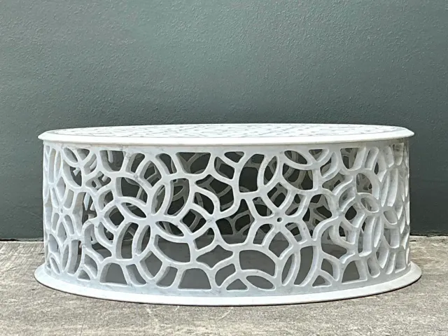 Vintage Baker Pierced Bangle Stone Coffee Table — additional photo 7