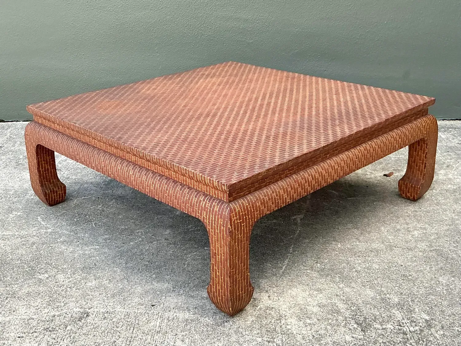 Vintage Baker Wrapped Raffia Ming Coffee Table — additional photo 2