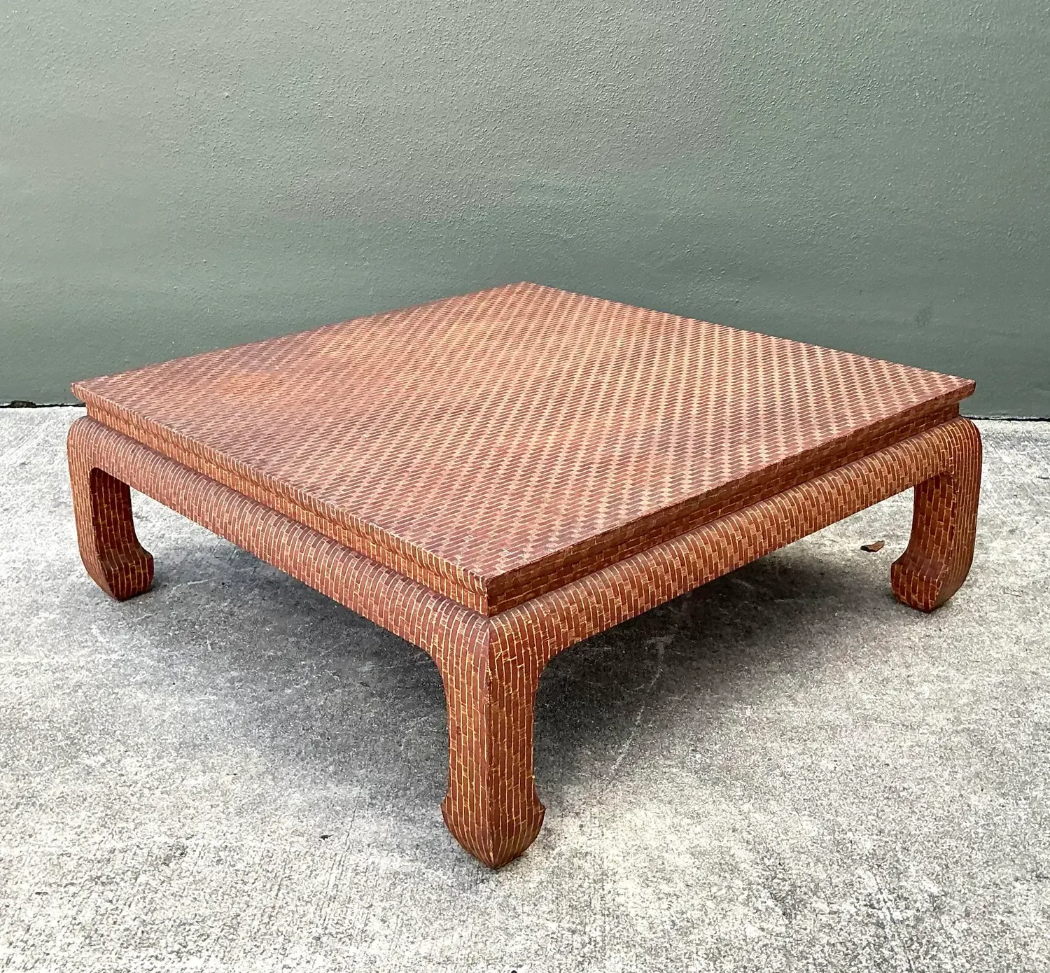 Vintage Baker Wrapped Raffia Ming Coffee Table — additional photo 3