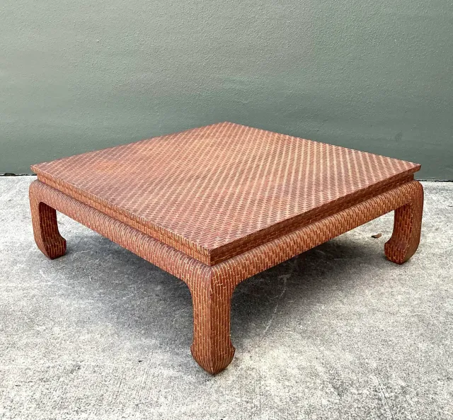 Vintage Baker Wrapped Raffia Ming Coffee Table — additional photo 3