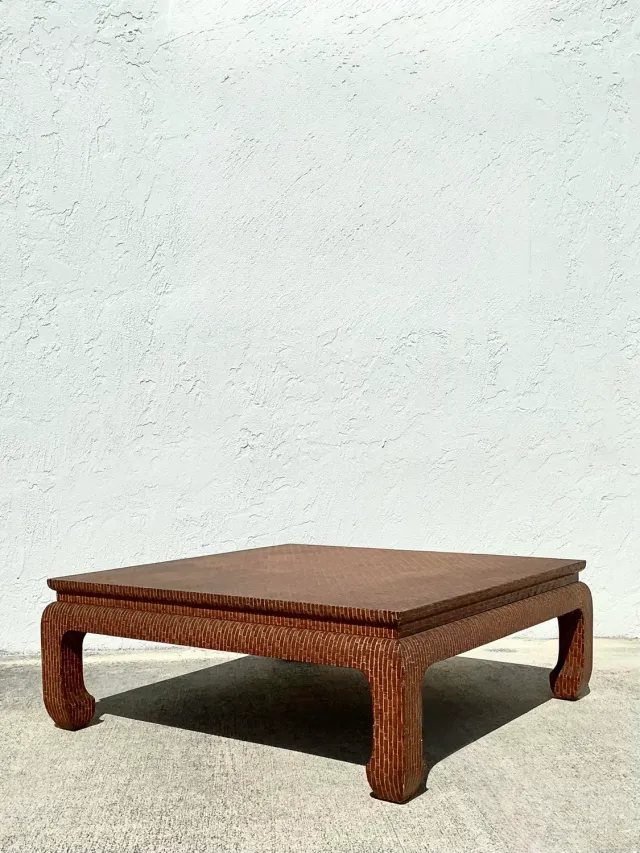 Vintage Baker Wrapped Raffia Ming Coffee Table — additional photo 4