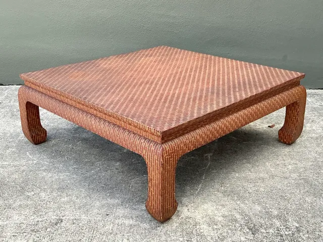 Vintage Baker Wrapped Raffia Ming Coffee Table — additional photo 5