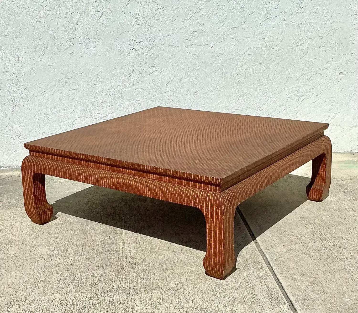 Vintage Baker Wrapped Raffia Ming Coffee Table — additional photo 8