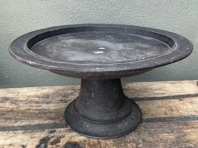 Vintage Balinese Turned Wood Pedestal Bowl — additional photo 6