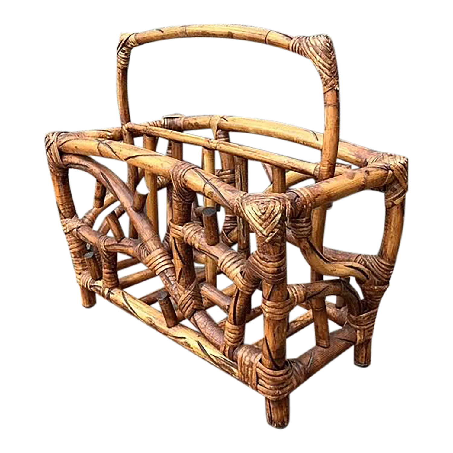 Vintage Bamboo Newspaper Rack