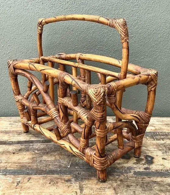 Vintage Bamboo Newspaper Rack — additional photo 1