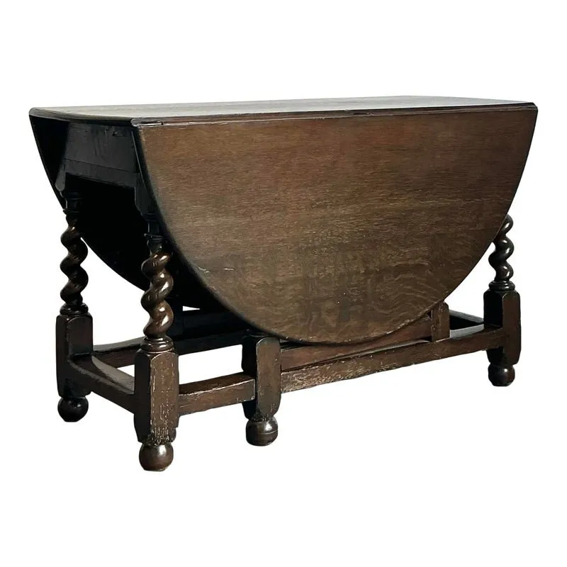 Vintage Barley Twist Gate Leg Table — additional photo 1