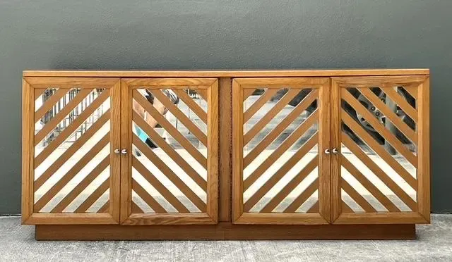 Vintage Bassett Chevron Mirrored Dresser — additional photo 3