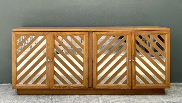 Vintage Bassett Chevron Mirrored Dresser — additional photo 1