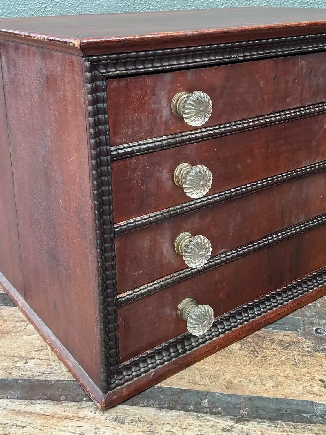 Vintage Bead Trim Table Top Chest of Drawers — additional photo 1