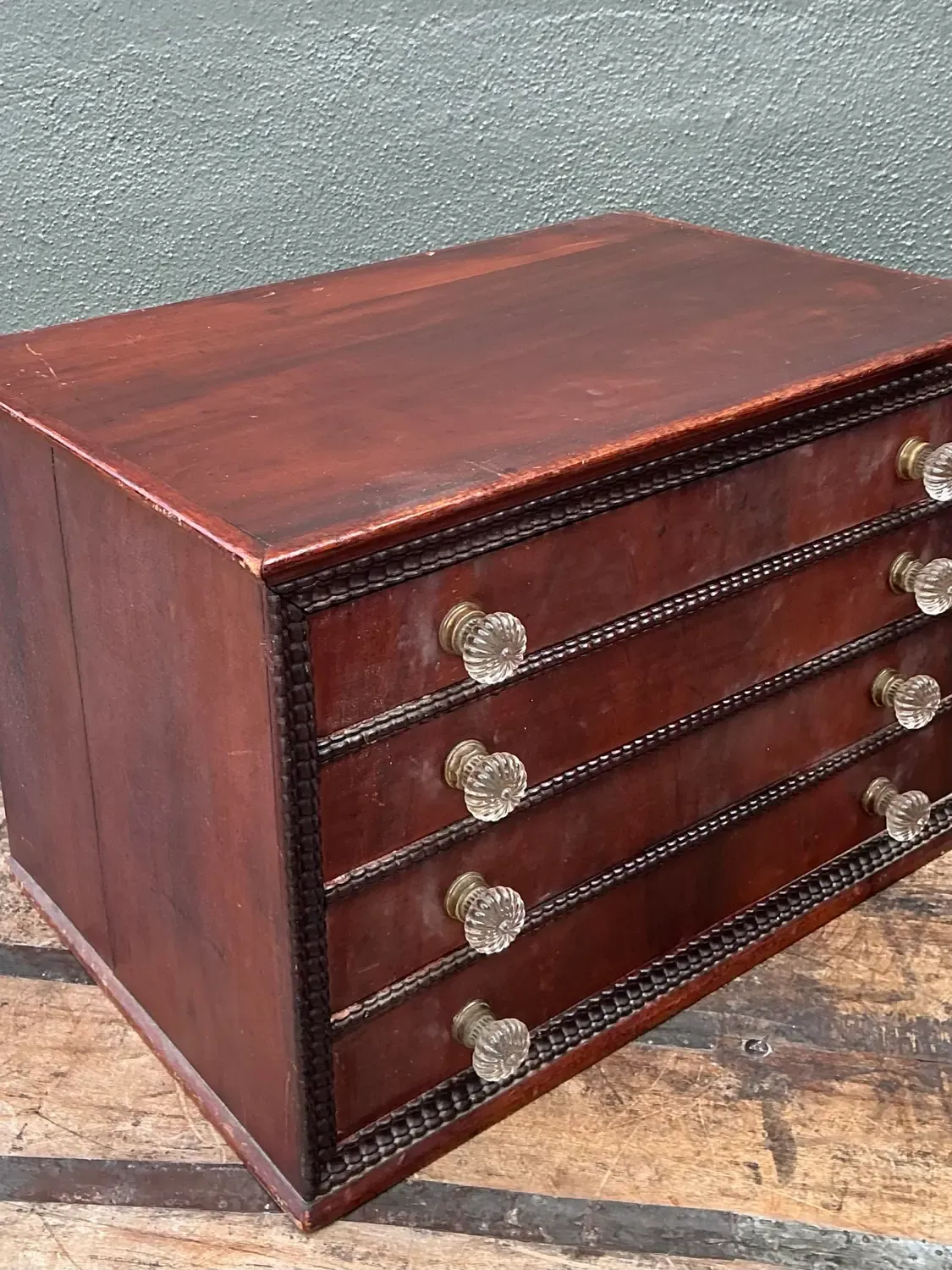 Vintage Bead Trim Table Top Chest of Drawers — additional photo 2