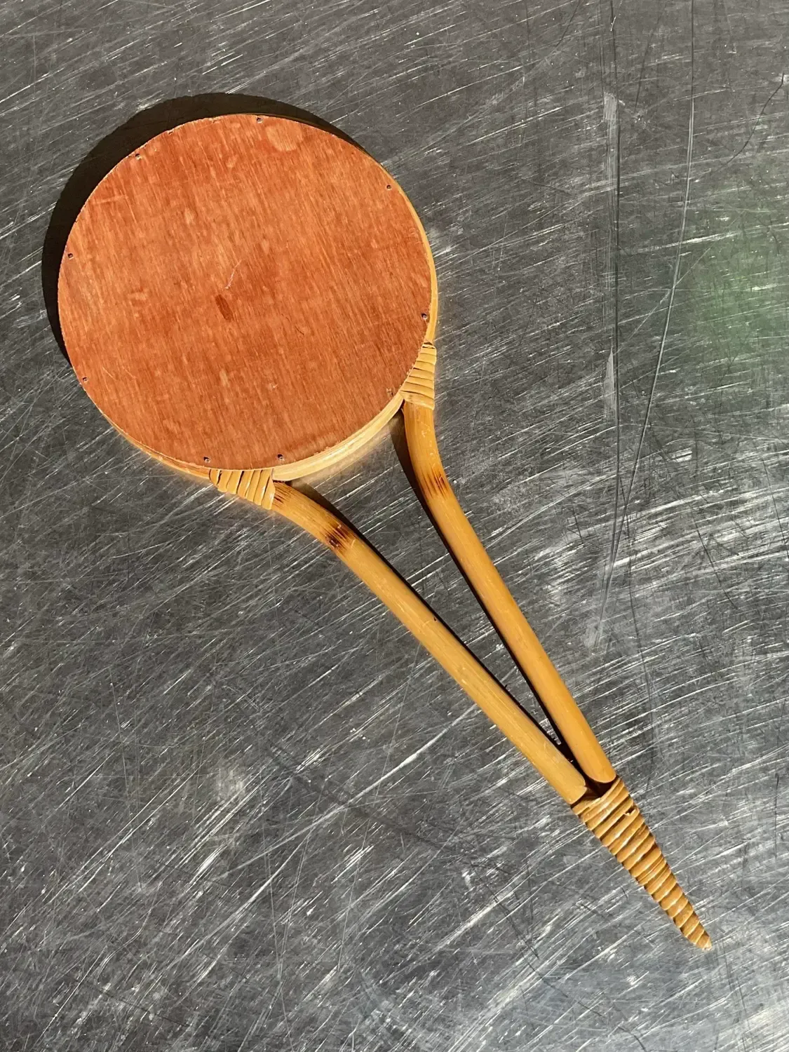 Vintage Bent Bamboo Hand Mirror — additional photo 2