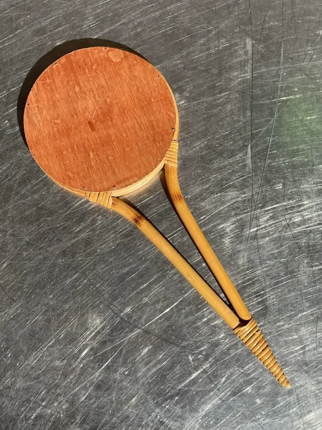 Vintage Bent Bamboo Hand Mirror — additional photo 2