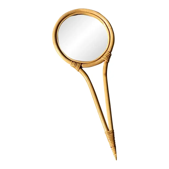 Vintage Bent Bamboo Hand Mirror — additional photo 3