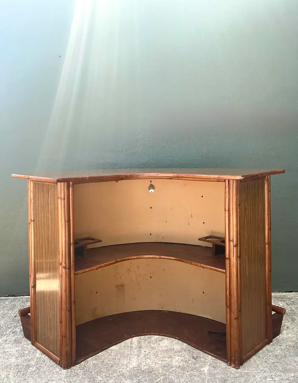 Vintage Bent Rattan Boomerang Dry Bar — additional photo 3