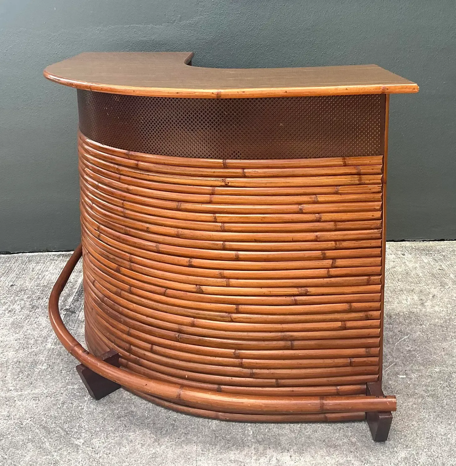 Vintage Bent Rattan Boomerang Dry Bar — additional photo 6