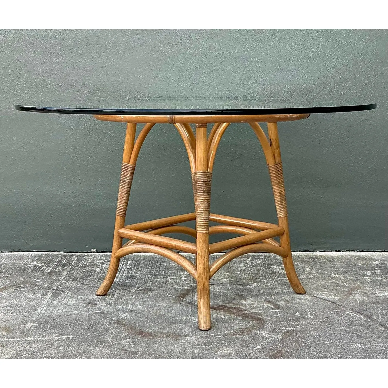 Vintage Bent Rattan Dining Table — additional photo 4