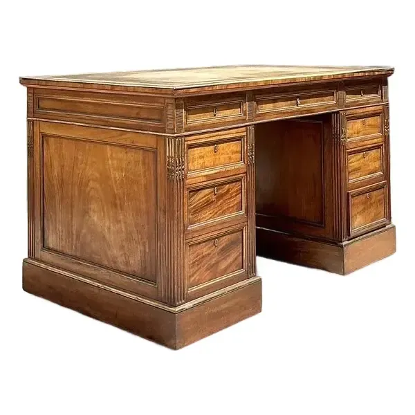 Vintage Bertram and Sons Gilt Tipped Leather Top Desk — additional photo 1