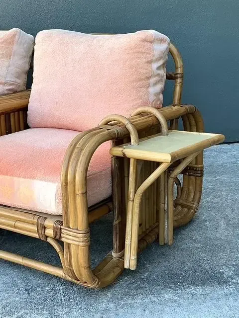 Vintage Bielecky Brothers Rattan Hook on Side Table — additional photo 4