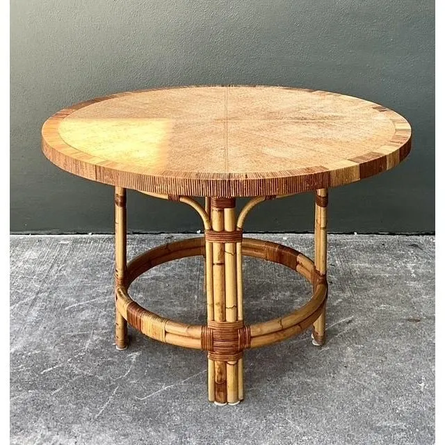 Vintage Bielecky Brothers Woven Rattan Dining Table — additional photo 3