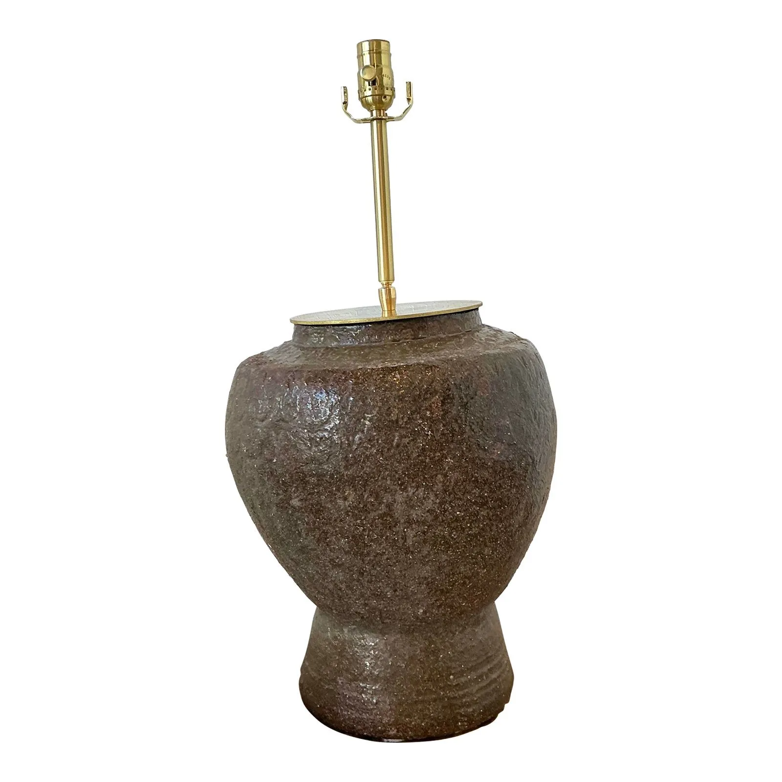 Vintage Biomorphic Glazed Terracotta Lamp — additional photo 1