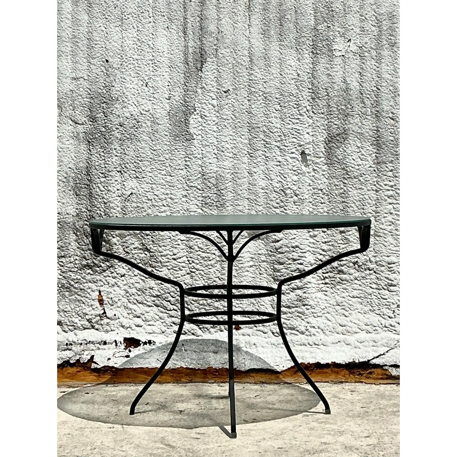 Vintage Black Cast Aluminum Dining Table — additional photo 1