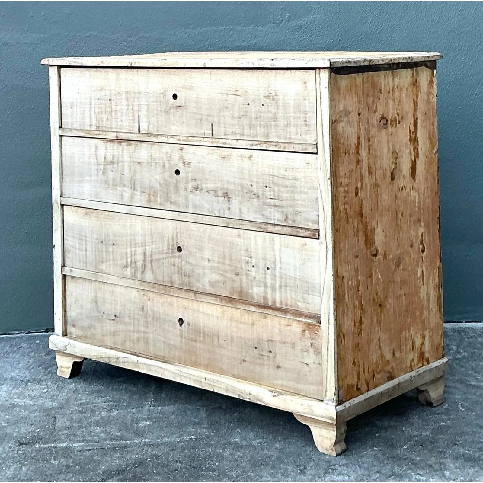Vintage Bleached Biedermeier Chest of Drawers - Pine, 47.25W x 37H — additional photo 3