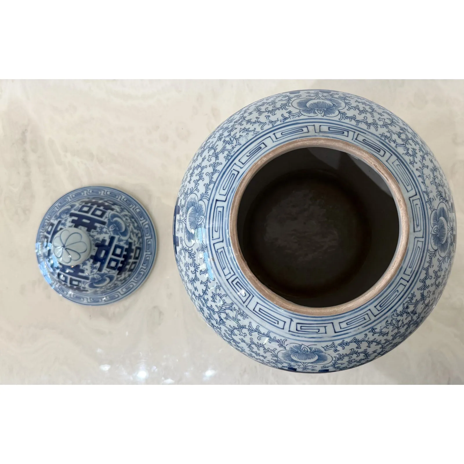 Vintage Blue and White Double Happiness Ginger Jar — additional photo 5