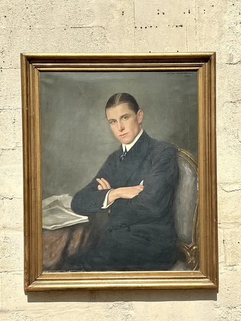 Vintage Boho 1920s Original Oil Portrait On Canvas — additional photo 2
