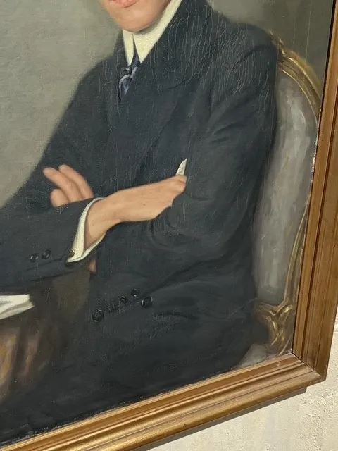 Vintage Boho 1920s Original Oil Portrait On Canvas — additional photo 4