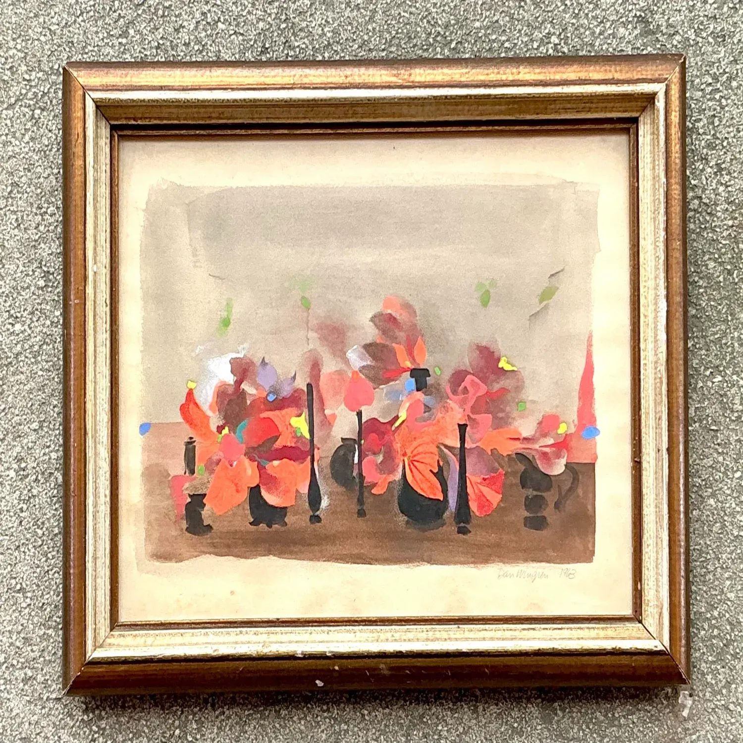 Vintage Boho 1963 Still Life Oil on Paper — additional photo 7