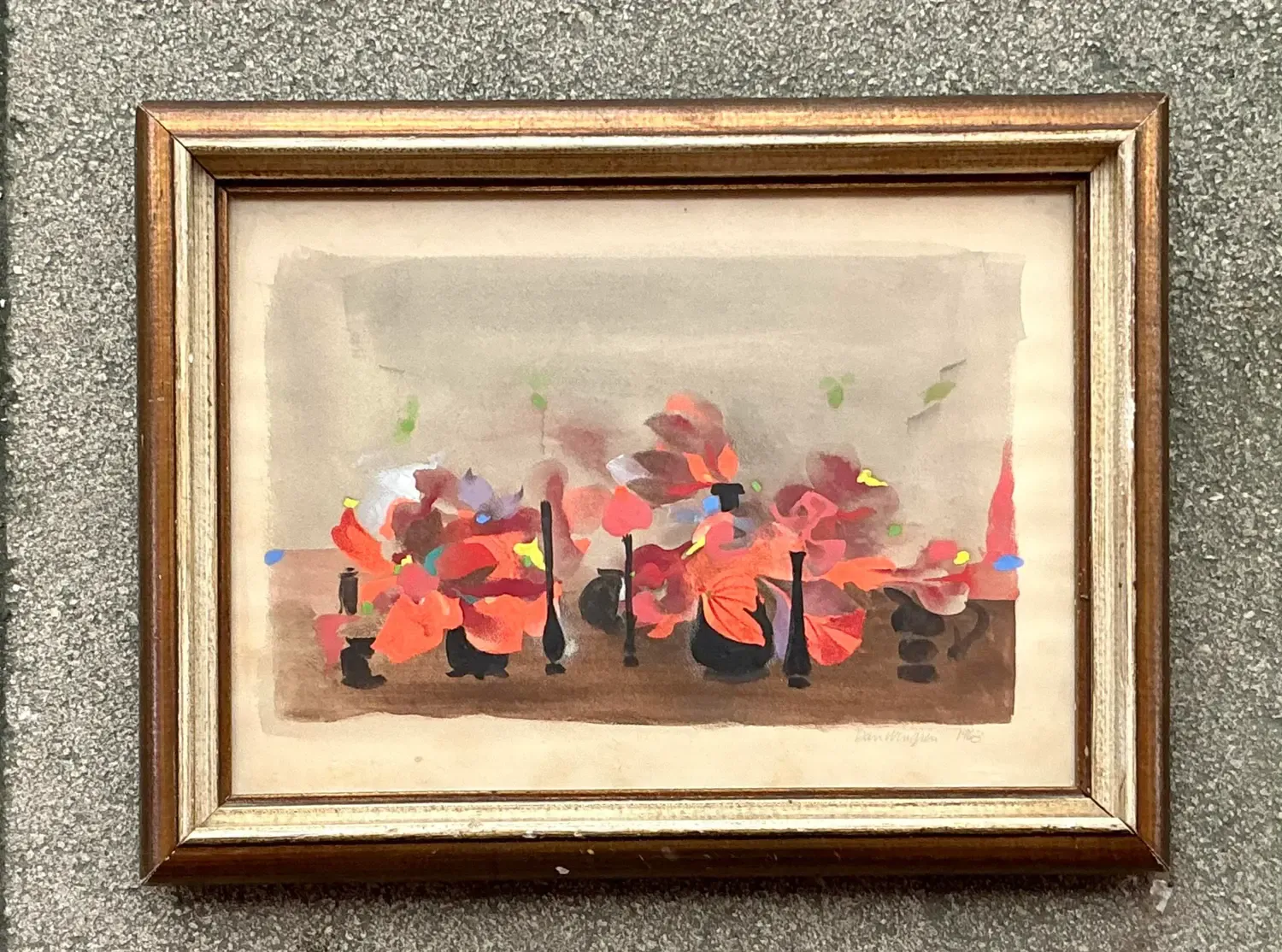 Vintage Boho 1963 Still Life Oil on Paper — additional photo 8