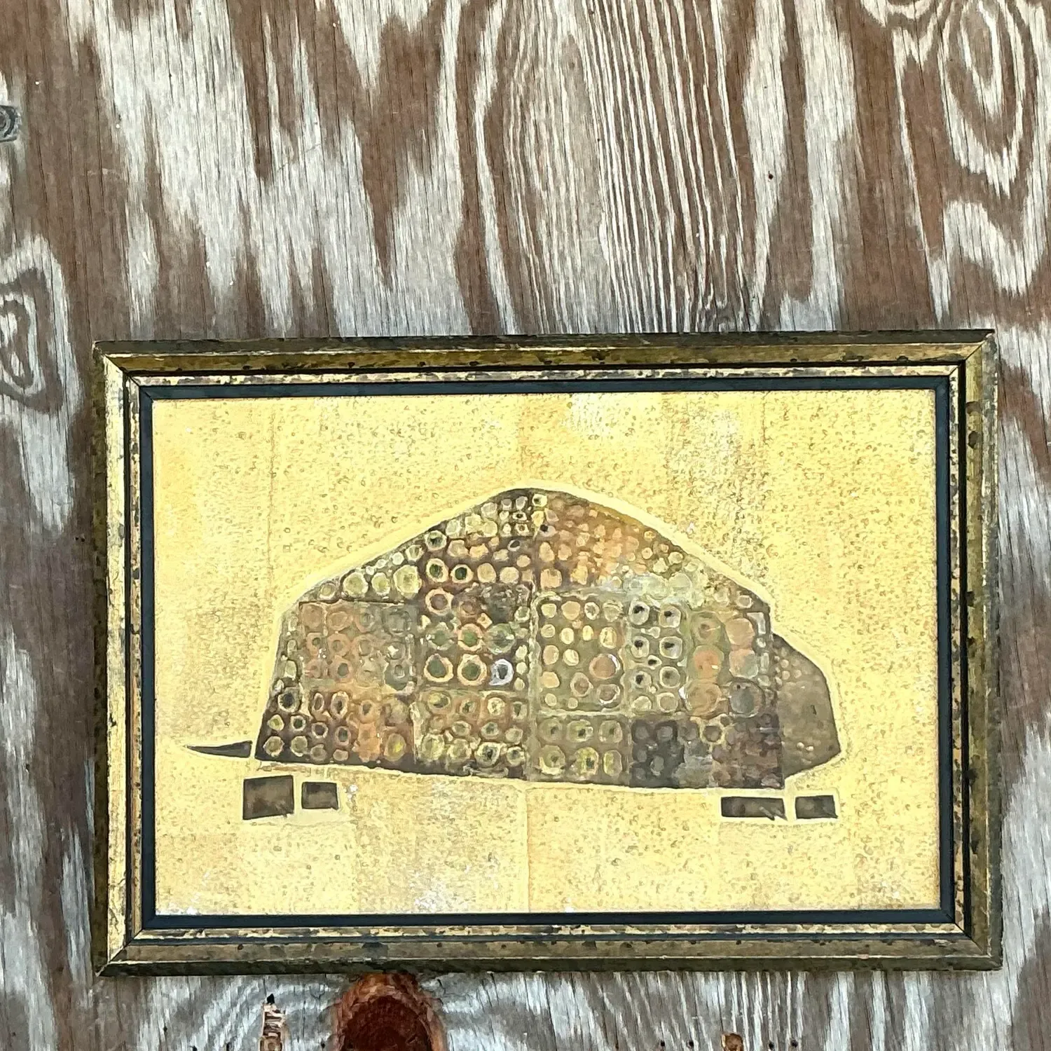 Vintage Boho 1964 Original Mixed Media Armadillo — additional photo 4