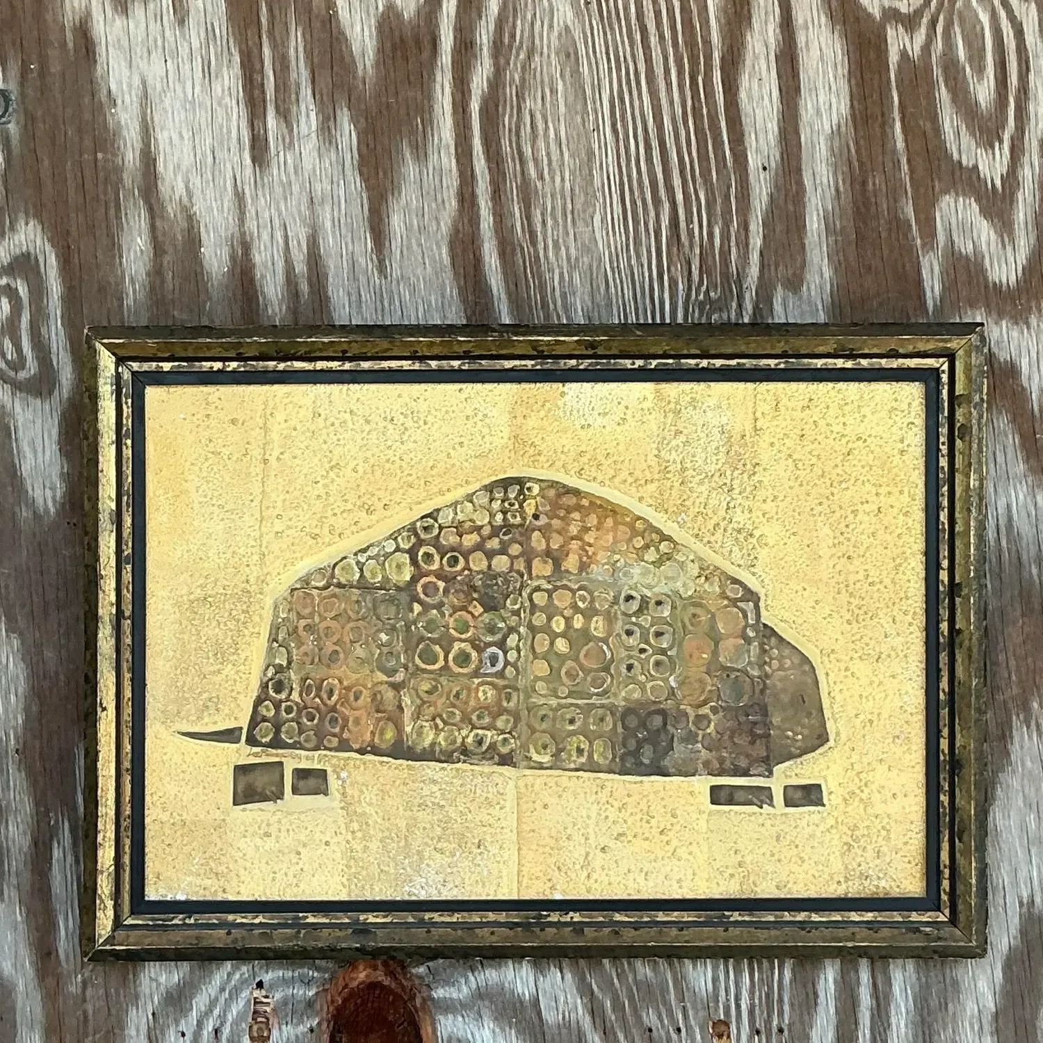 Vintage Boho 1964 Original Mixed Media Armadillo — additional photo 7