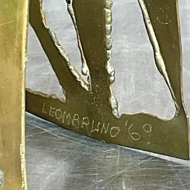 Vintage Boho 1969 Signed Torch Cut Brass Sculpture — additional photo 7