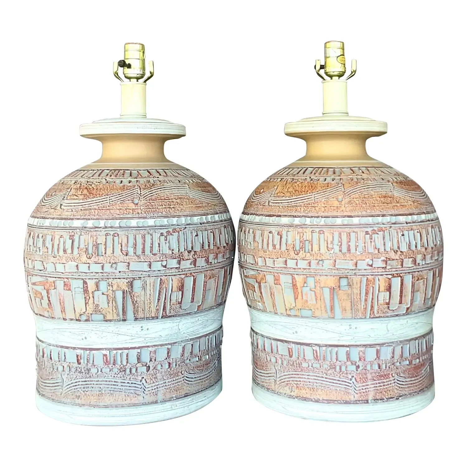 Vintage Boho 1970s Casual Lamps - a Pair — additional photo 1