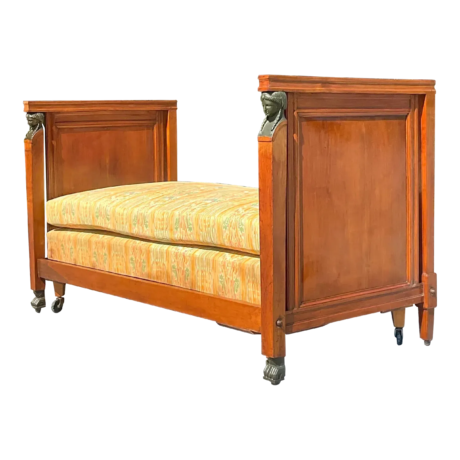 Vintage Boho 19th Century Austrian Walnut Biedermeier Trundle Bed — additional photo 3