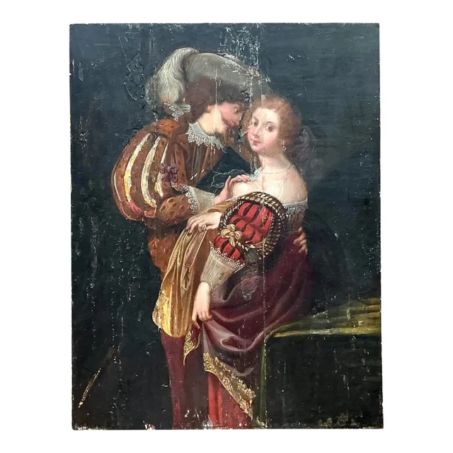 Vintage Boho 19th Century Figural on Board — additional photo 5