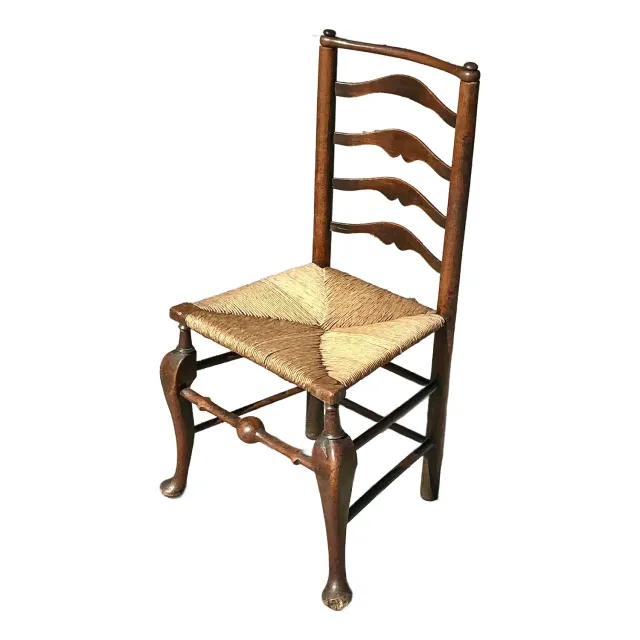 Vintage Boho 19th Century Ladderback Chair — additional photo 1