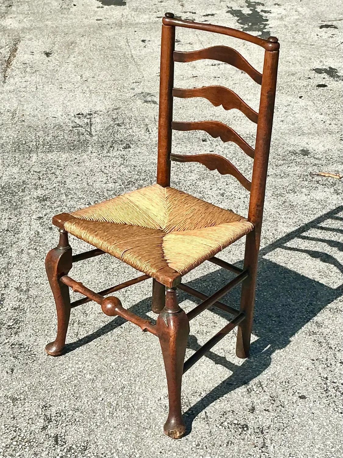 Vintage Boho 19th Century Ladderback Chair — additional photo 3
