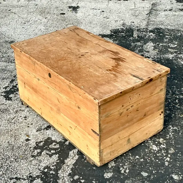 Vintage Boho 19th Century Pine Blanket Chest — additional photo 2