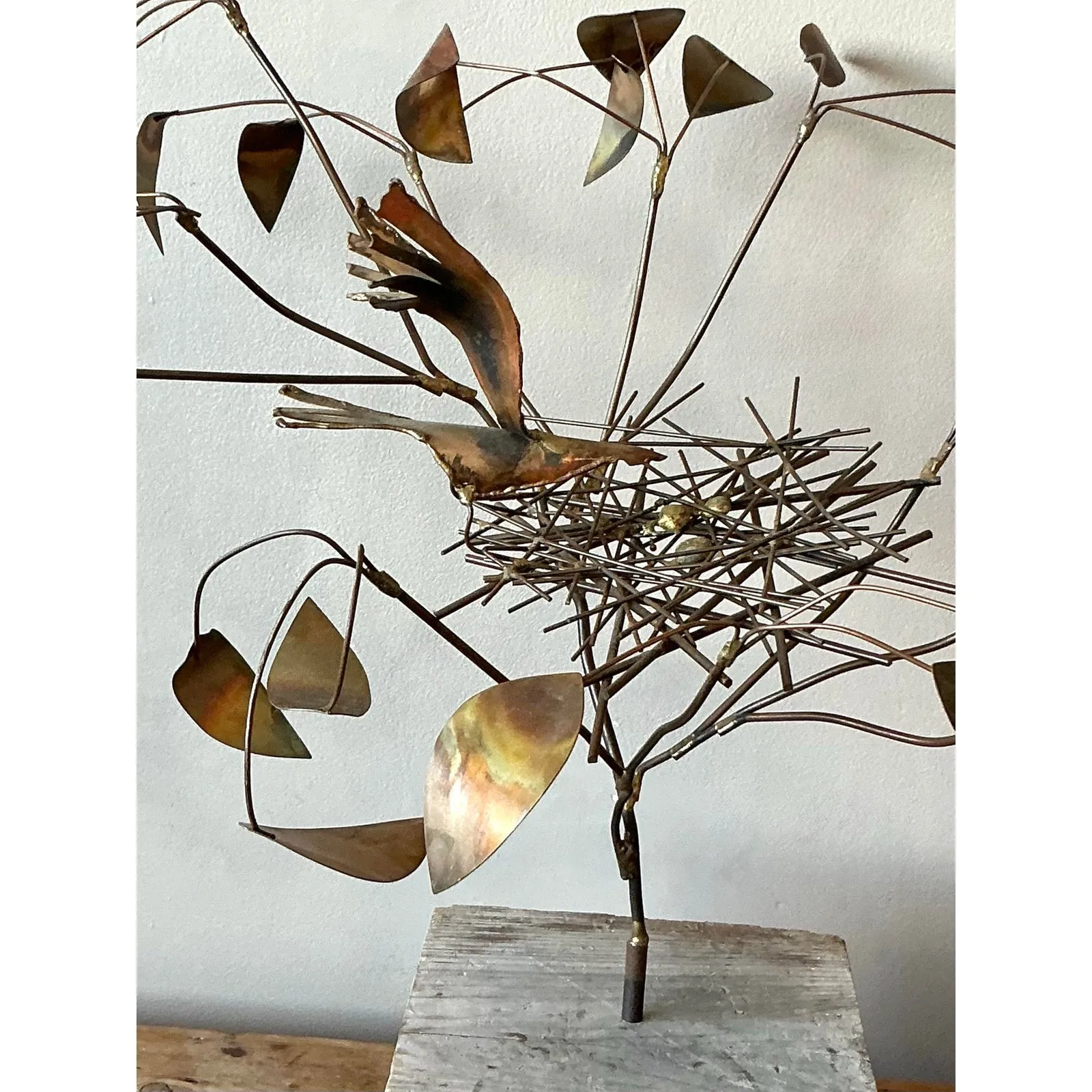 Vintage Boho Abstract Brass Tree Sculpture After Jere — additional photo 2