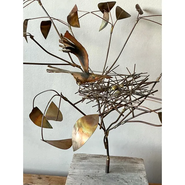 Vintage Boho Abstract Brass Tree Sculpture After Jere — additional photo 2